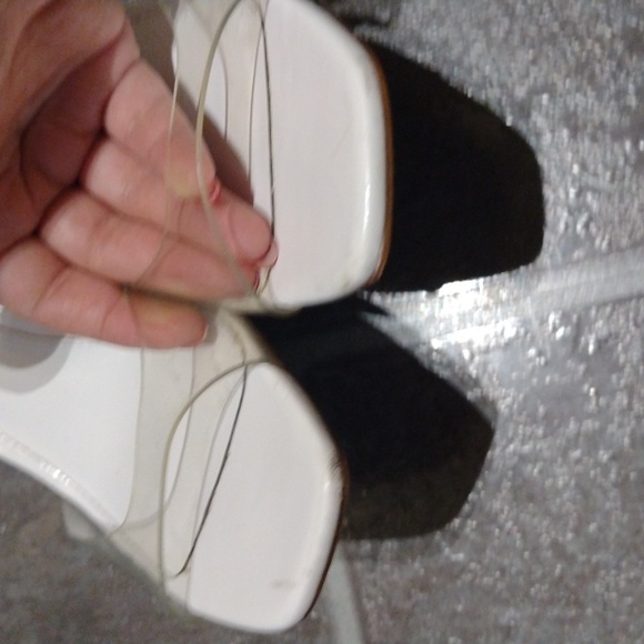 Zara White clear PVC sling back sandal heel size 35 - Picture 8 of 11